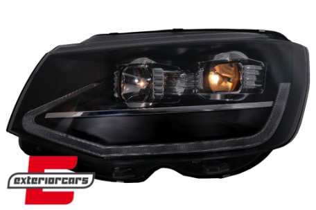 LED prednja svjetla TubeLight SEQ žmigavci (crna) / Volkswagen T6 (2015-2019), LPVWT4