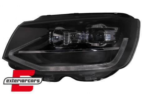 LED prednja svjetla TubeLight SEQ žmigavci (crna) / Volkswagen T6 (2015-2019), LPVWT4