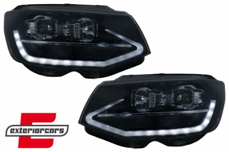 LED prednja svjetla TubeLight SEQ žmigavci (crna) / Volkswagen T6 (2015-2019), LPVWT4