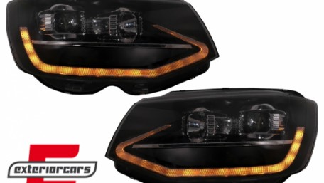 LED prednja svjetla TubeLight SEQ žmigavci (crna) / Volkswagen T6 (2015-2019), LPVWT4