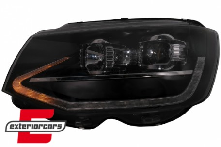 LED prednja svjetla TubeLight SEQ žmigavci (crna) / Volkswagen T6 (2015-2019), LPVWT4