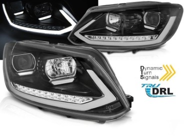 LED prednja svjetla TubeLight SEQ žmigavci (crna) / Volkswagen Touran (08.2010-2015), LPVWS4