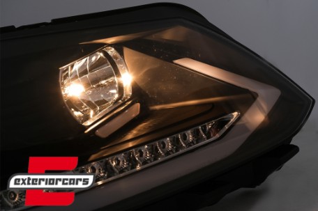 LED prednja svjetla TubeLight SEQ žmigavci (crna) / Volkswagen Touran (08.2010-2015), LPVWS4