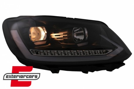 LED prednja svjetla TubeLight SEQ žmigavci (crna) / Volkswagen Touran (08.2010-2015), LPVWS4