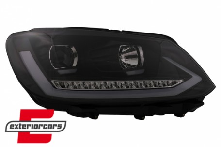 LED prednja svjetla TubeLight SEQ žmigavci (crna) / Volkswagen Touran (08.2010-2015), LPVWS4