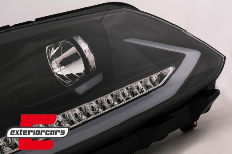 LED prednja svjetla TubeLight SEQ žmigavci (crna) / Volkswagen Touran (08.2010-2015), LPVWS4