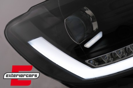 LED prednja svjetla TubeLight SEQ žmigavci (crna) / Volkswagen Touran (08.2010-2015), LPVWS4