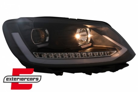 LED prednja svjetla TubeLight SEQ žmigavci (crna) / Volkswagen Touran (08.2010-2015), LPVWS4