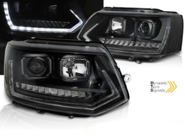 LED prednja svjetla TubeLight SEQ žmigavci (crna) / VW T5.1 (2010-2015), LPVWS6