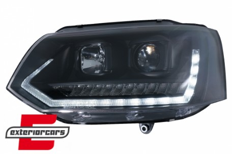 LED prednja svjetla TubeLight SEQ žmigavci (crna) / VW T5.1 (2010-2015), LPVWS6