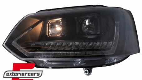 LED prednja svjetla TubeLight SEQ žmigavci (crna) / VW T5.1 (2010-2015), LPVWS6