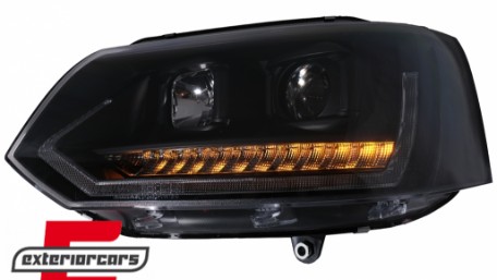 LED prednja svjetla TubeLight SEQ žmigavci (crna) / VW T5.1 (2010-2015), LPVWS6