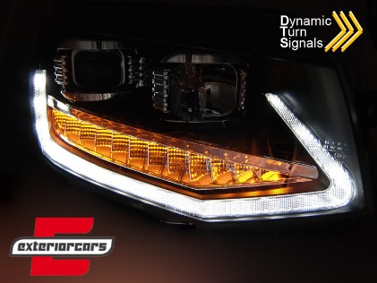 LED prednja svjetla TubeLight SEQ žmigavci (crna) / VW T6 (2015-2019), LPVWS8
