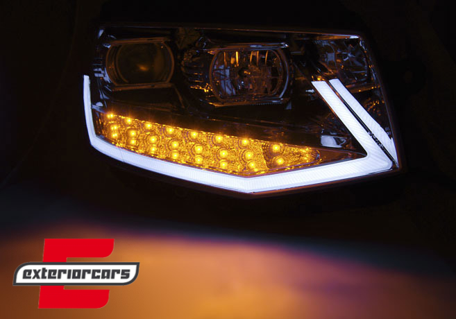 LED prednja svjetla TubeLight SEQ žmigavci (crna) / VW T6 (2015-2019), LPVWS8