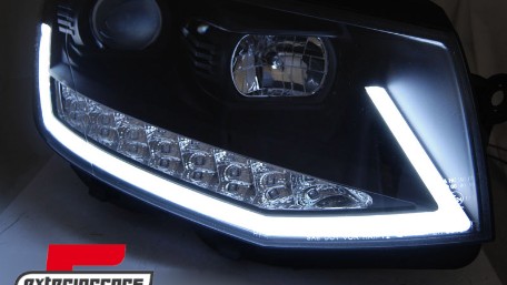 LED prednja svjetla TubeLight SEQ žmigavci (crna/chrome) / VW T6 (2015-2019), LPVWR9