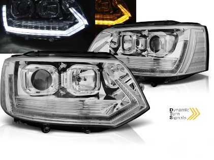 LED prednja svjetla TubeLight SEQ žmigavci T6 look (chrome) / VW T5.1 (2010-2015), LPVWT1