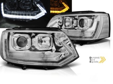 LED prednja svjetla TubeLight SEQ žmigavci T6 look (chrome) / VW T5.1 (2010-2015), LPVWT1