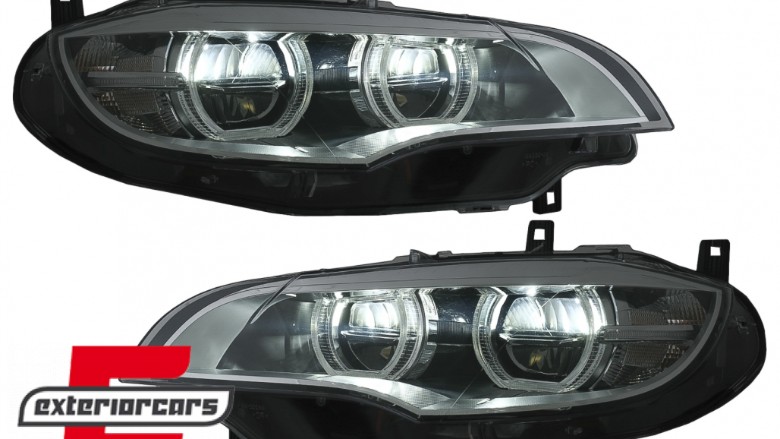 LED prednji farovi 3D Angel Eyes Xenon (chrome) / BMW X6 E71 (2008-2012), HLBME71LED