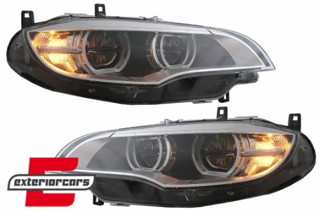 LED prednji farovi 3D Angel Eyes Xenon (chrome) / BMW X6 E71 (2008-2012), HLBME71LED