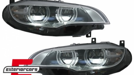 LED prednji farovi 3D Angel Eyes Xenon (chrome) / BMW X6 E71 (2008-2012), HLBME71LED