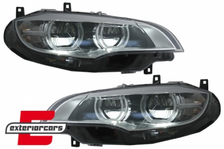 LED prednji farovi 3D Angel Eyes Xenon (chrome) / BMW X6 E71 (2008-2012), HLBME71LED