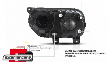 LED prednji farovi (crna) / Dodge Challenger (2015-2023), HLDOGCHA3F