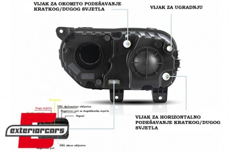 LED prednji farovi (crna) / Dodge Challenger (2015-2023), HLDOGCHA3F