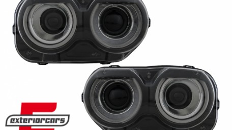 LED prednji farovi RGB svjetla (crna) / Dodge Challenger (2015-2023), HLDOGCHA3FR