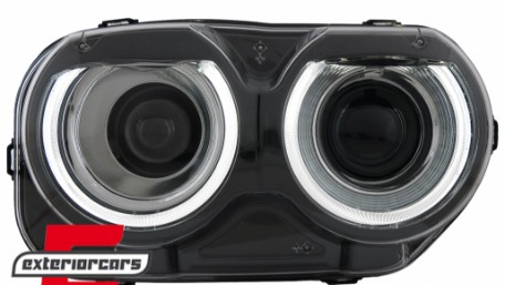 LED prednji farovi RGB svjetla (crna) / Dodge Challenger (2015-2023), HLDOGCHA3FR