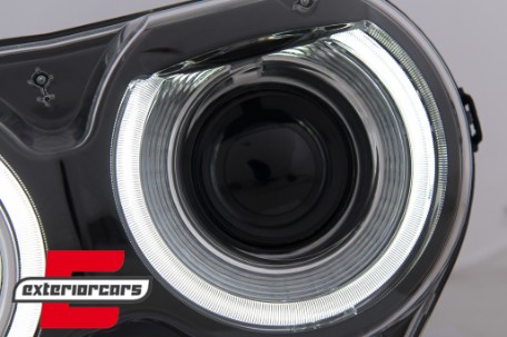 LED prednji farovi RGB svjetla (crna) / Dodge Challenger (2015-2023), HLDOGCHA3FR