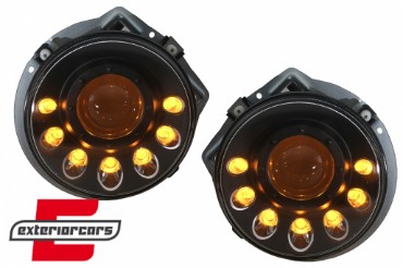 LED prednji farovi Sekvencijalni Dinamički žmigavci (crna) / Mercedes G-klasa W463 (1989-2012), HLMBW463M