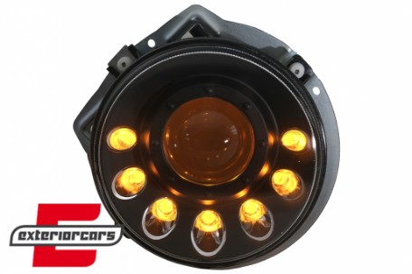 LED prednji farovi Sekvencijalni Dinamički žmigavci (crna) / Mercedes G-klasa W463 (1989-2012), HLMBW463M