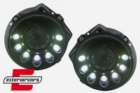 LED prednji farovi Sekvencijalni Dinamički žmigavci (crna) / Mercedes G-klasa W463 (1989-2012), HLMBW463M