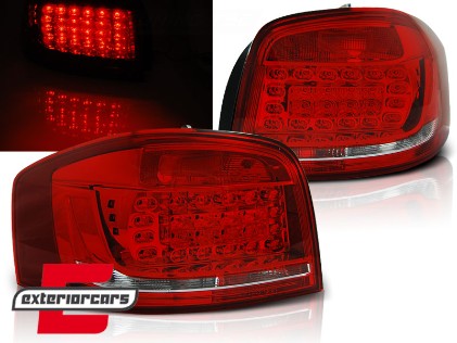 LED stražnja svjetla (crvena/kristal) / Audi A3 8P Hatchback (2008-2012) 3 vrata, LDAUB6