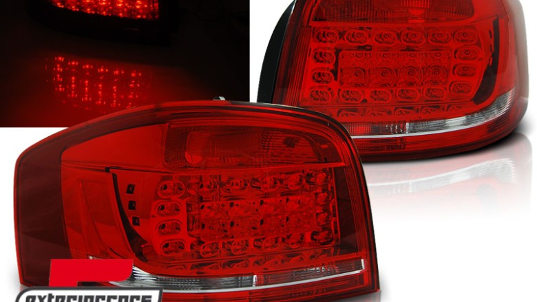 LED stražnja svjetla (crvena/kristal) / Audi A3 8P Hatchback (2008-2012) 3 vrata, LDAUB6