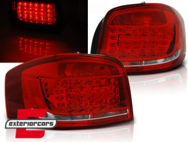 LED stražnja svjetla (crvena/kristal) / Audi A3 8P Hatchback (2008-2012) 3 vrata, LDAUB6