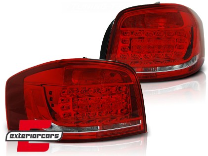 LED stražnja svjetla (crvena/kristal) / Audi A3 8P Hatchback (2008-2012) 3 vrata, LDAUB6