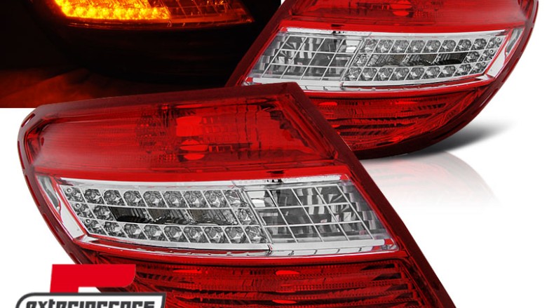 LED stražnja svjetla (crvena/kristal) / Mercedes C-klasa W204 limuzina (2007-2010), LDME35