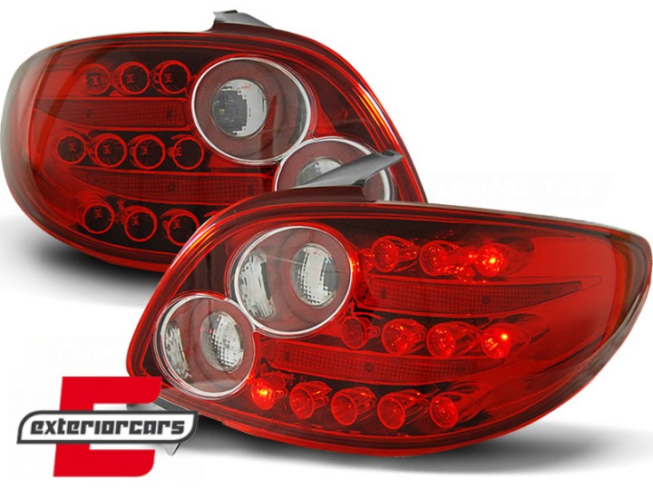 LED stražnja svjetla (crvena/kristal) / Peugeot 206 (10.1998-2009) hatchback 3V 5V, LDPE13