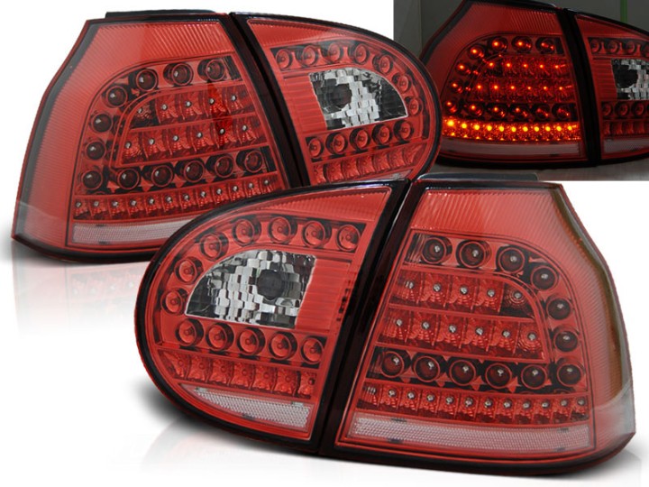 LED stražnja svjetla (crvena/kristal) / Volkswagen Golf 5 (10.2003-2009), LDVW69