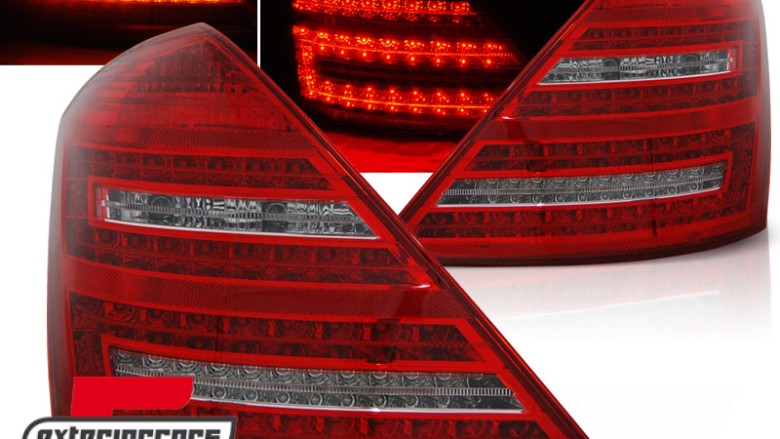 LED stražnja svjetla Facelift dizajn (crvena/kristal) / Mercedes S-klasa W221 (2005-2009), LDME50