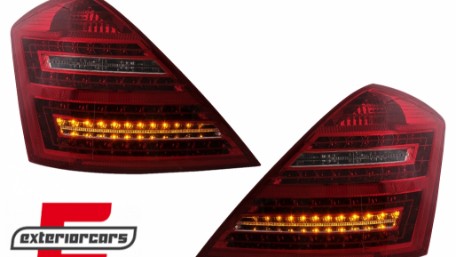 LED stražnja svjetla Facelift dizajn (crvena/kristal) / Mercedes S-klasa W221 (2005-2009), LDME50