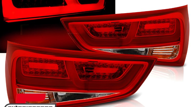 LED stražnja svjetla LedBar (crvena/kristal) / Audi A1 (2010-12.2014), LDAUC8