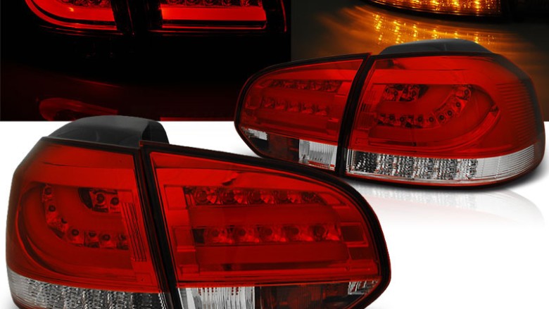 LED stražnja svjetla LedBar (crvena/kristal) / Volkswagen Golf VI (2008-2013), LDVWC9