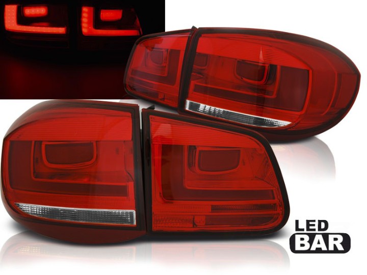 LED stražnja svjetla LedBar (crvena/kristal) / Volkswagen Tiguan I (10.2007-2011), LDVWH3