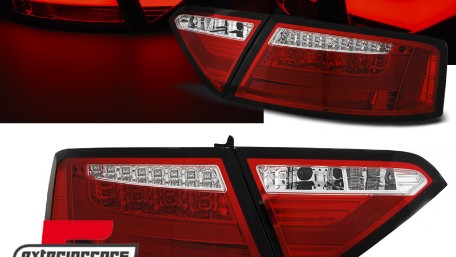 LED stražnja svjetla LedBar dizajn (crvena/kristal) / Audi A5 8T Coupe Cabrio Sportback (2007-2011), LDAUE2
