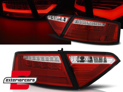 LED stražnja svjetla LedBar dizajn (crvena/kristal) / Audi A5 8T Coupe Cabrio Sportback (2007-2011), LDAUE2