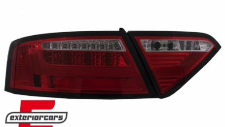 LED stražnja svjetla LedBar dizajn (crvena/kristal) / Audi A5 8T Coupe Cabrio Sportback (2007-2011), LDAUE2