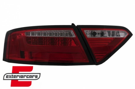 LED stražnja svjetla LedBar dizajn (crvena/kristal) / Audi A5 8T Coupe Cabrio Sportback (2007-2011), LDAUE2