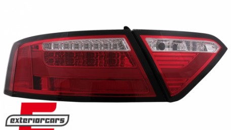 LED stražnja svjetla LedBar dizajn (crvena/kristal) / Audi A5 8T Coupe Cabrio Sportback (2007-2011), LDAUE2